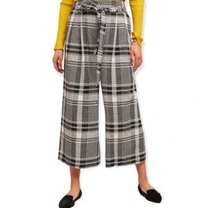 ett:twa Anthro cropped plaid wide leg pocketed high rise waist gaucho pants